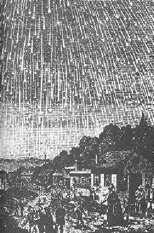 1833年11月のしし座流星群の版画